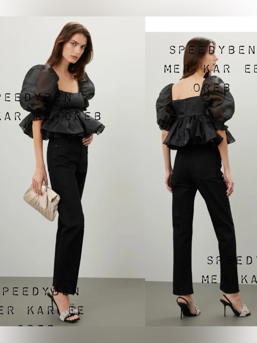 Selkie Bubble Top Black size Medium